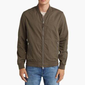 Men's AllSaints Udan Slim Fit Bomber Jacket in Olive